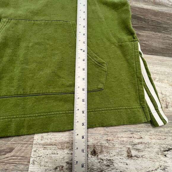 Adidas Green White Womens M Cutout Sides 3 Striped Fleece Oversized Hoodie 2019 - Picture 7 of 12
